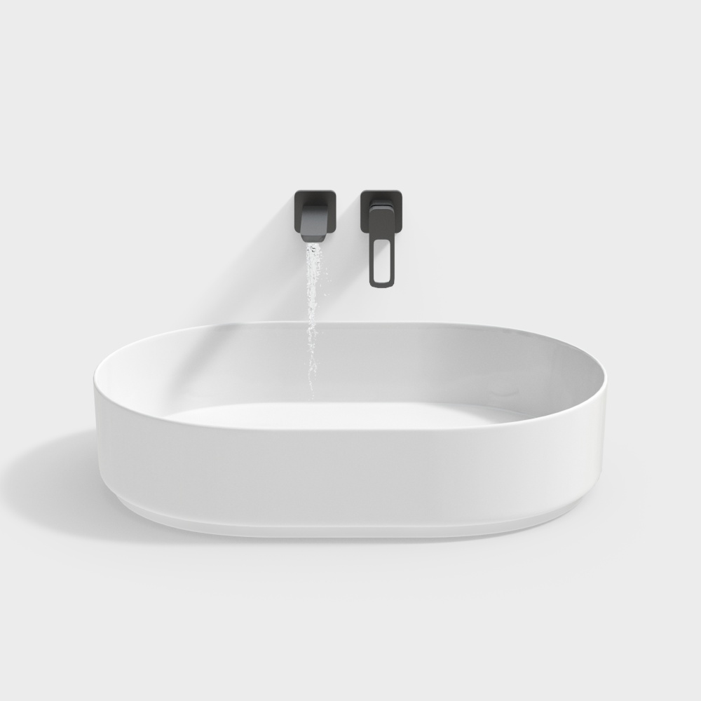 Modern Washbasin with Water Flow