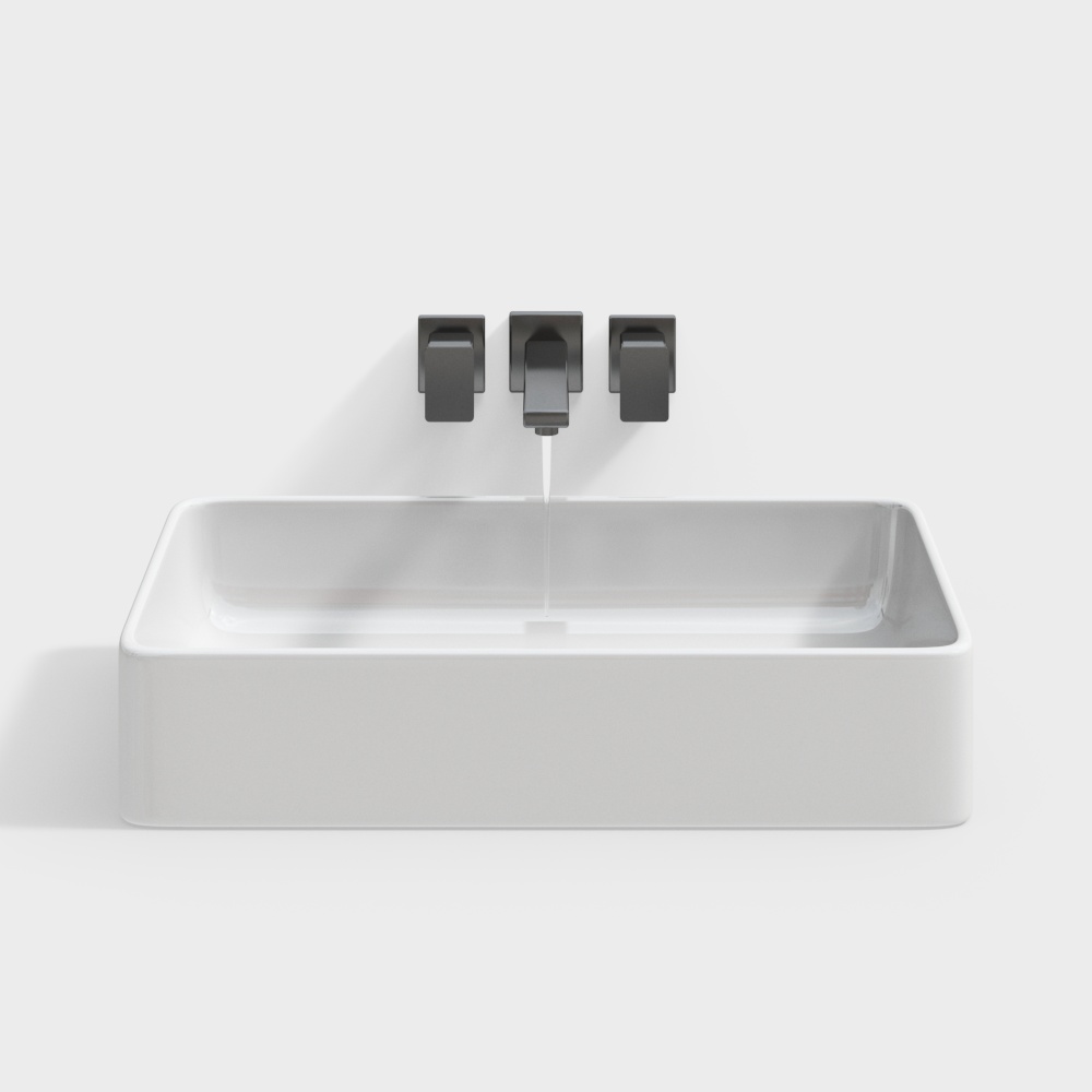 Modern Sink with Water Flow