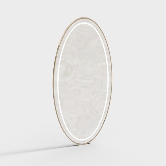 Elegant Oval Mirror 3D model for Modern Interiors