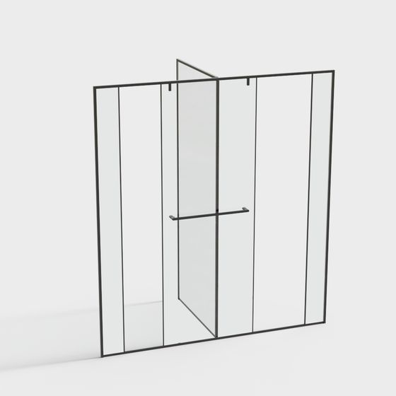 Stylish Glass Shower Room 3D model