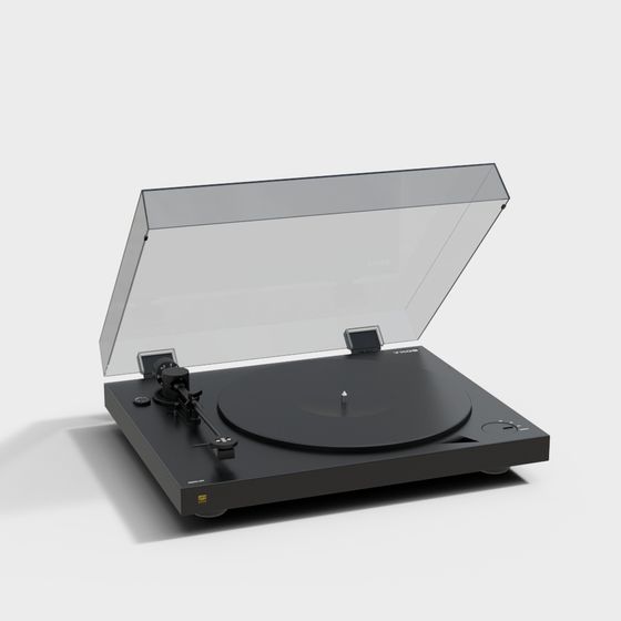 Sony Turntable 3D Model with Vintage Aesthetic