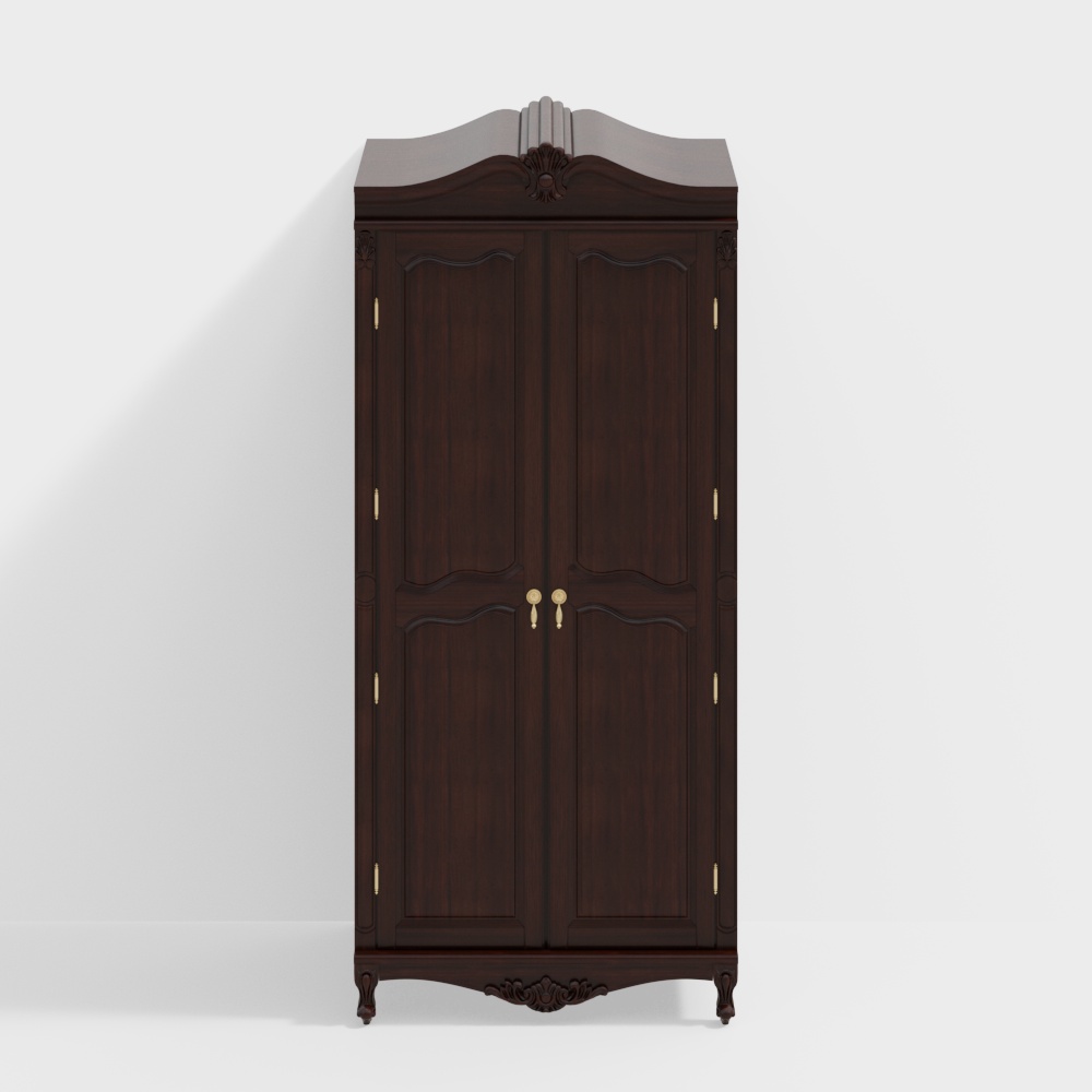 Простой шкаф с двустворчатыми дверями в европейском стиле