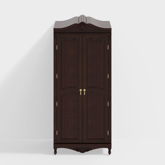 Простой шкаф с двустворчатыми дверями в европейском стиле