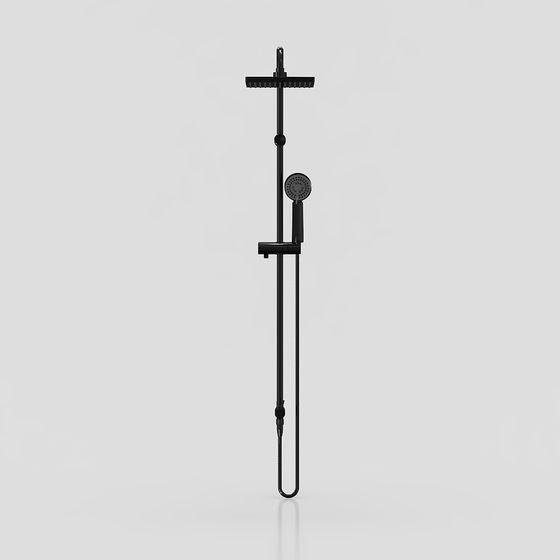 Minimalist Black Shower System 3D model