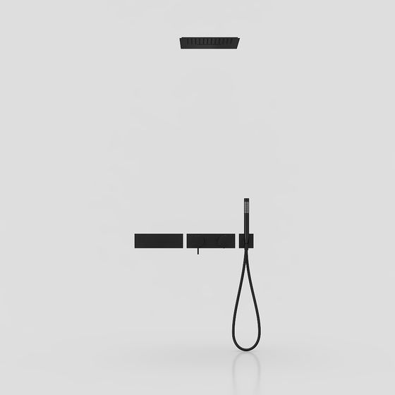 Minimalist Black Shower System 3D model