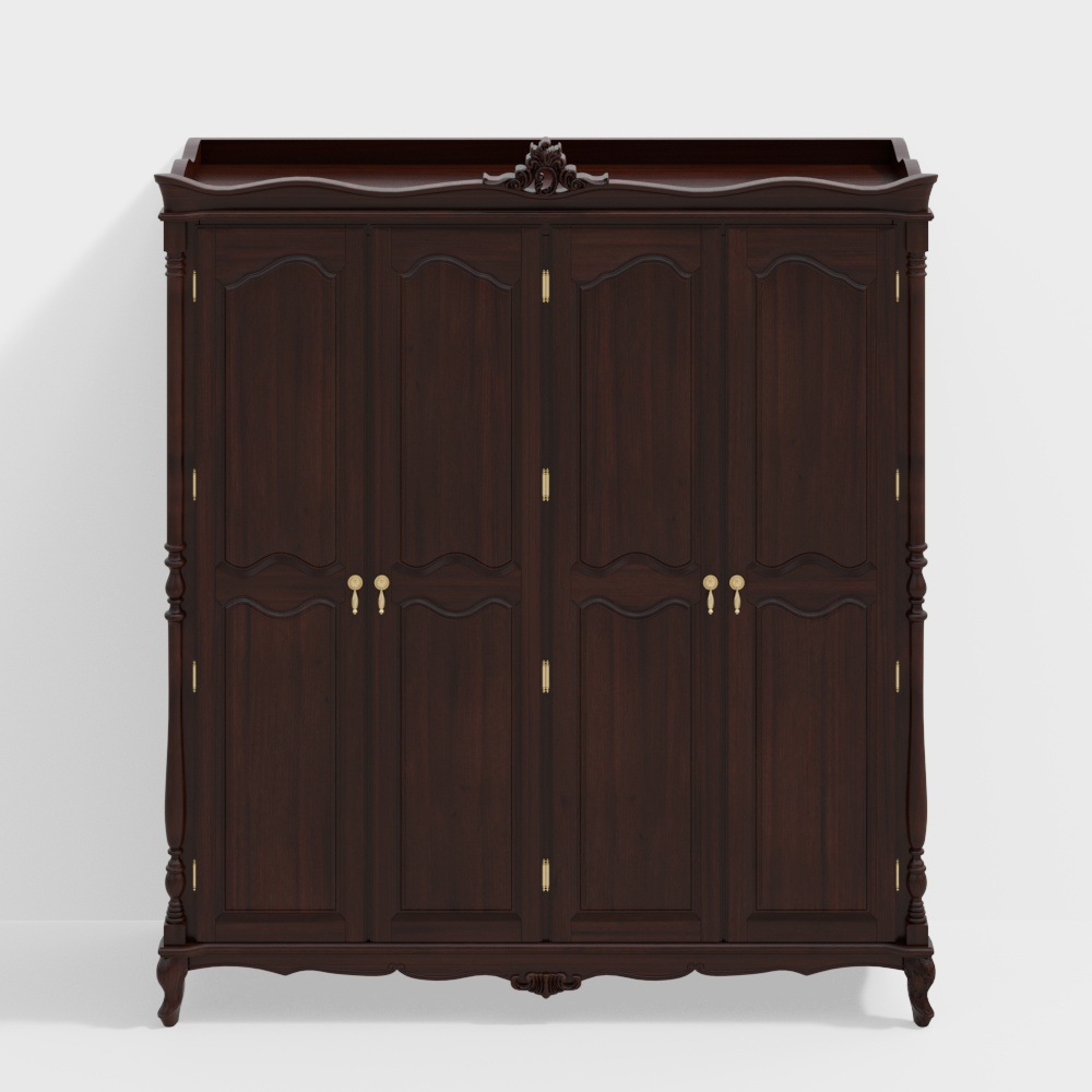 Простой европейский шкаф с четырьмя дверями