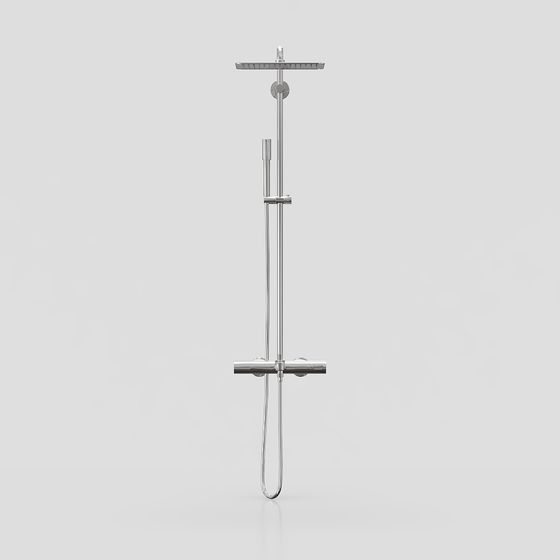Minimalist Low-Poly Shower System 3D model