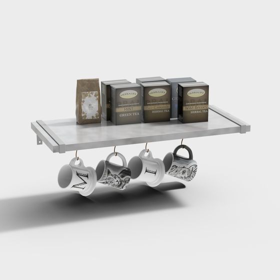 Modern Minimalist Tea Rack 3D model