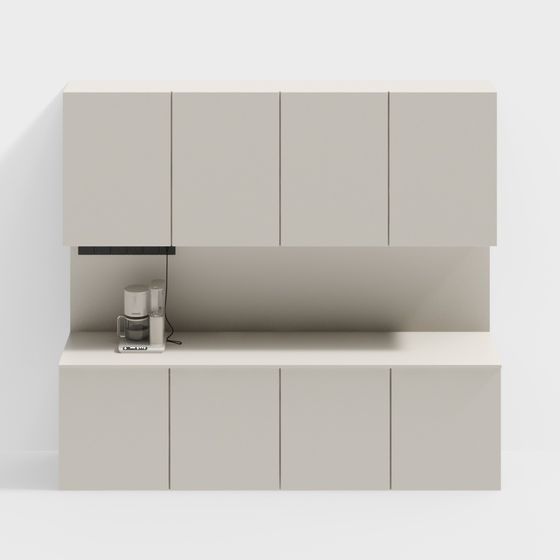 Beige Modern Sideboard 3D Model for Dining Spaces