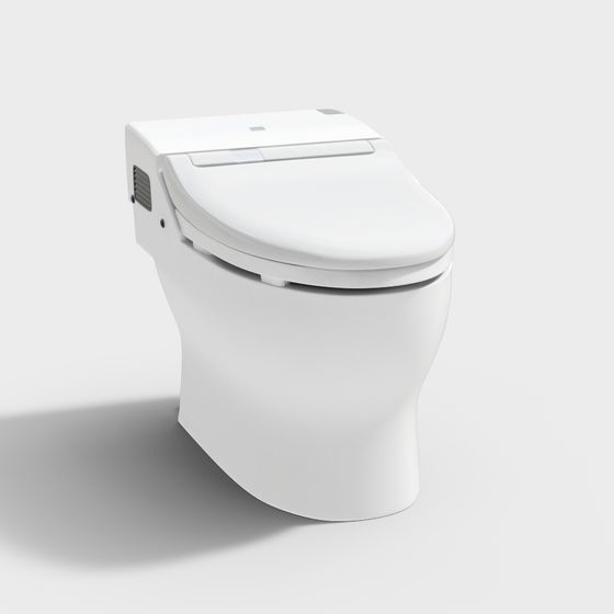 Sleek Smart Toilet 3D model for Modern Interiors