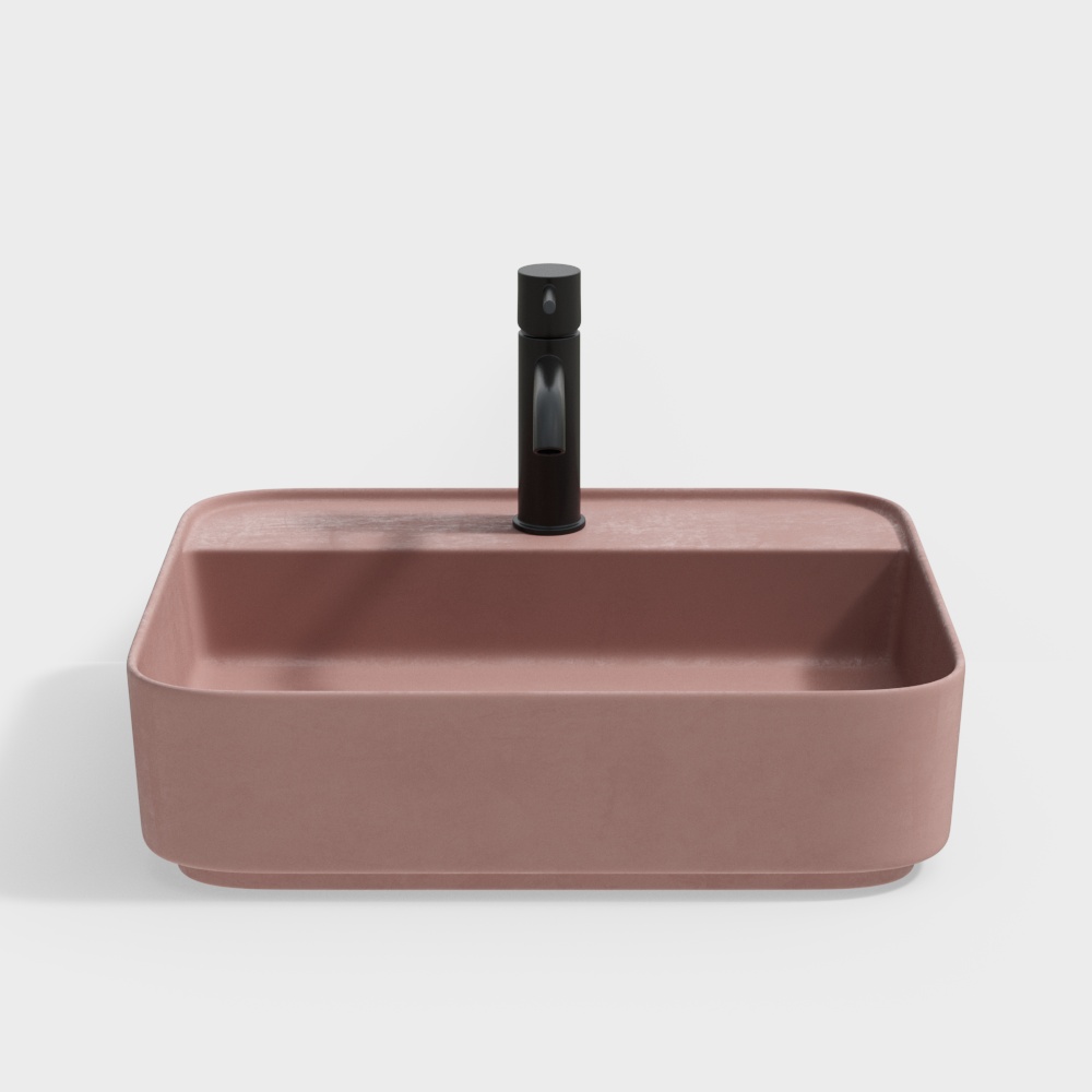 Urban Elegance 3D Sink Model – Low-Poly Pink Design