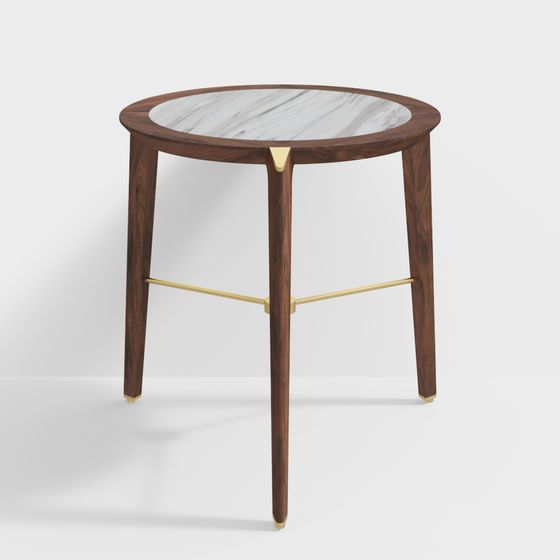 Elegant Round Table Low-Poly 3D Model