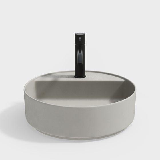 Modern Minimalist Round Sink 3D model