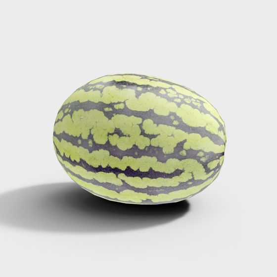 Low-Poly Watermelon 3D Model for Creative Projects