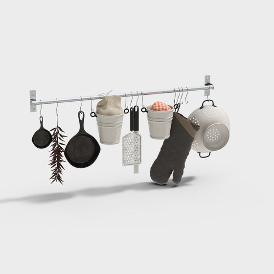 Black Kitchen Utensils 3D Model