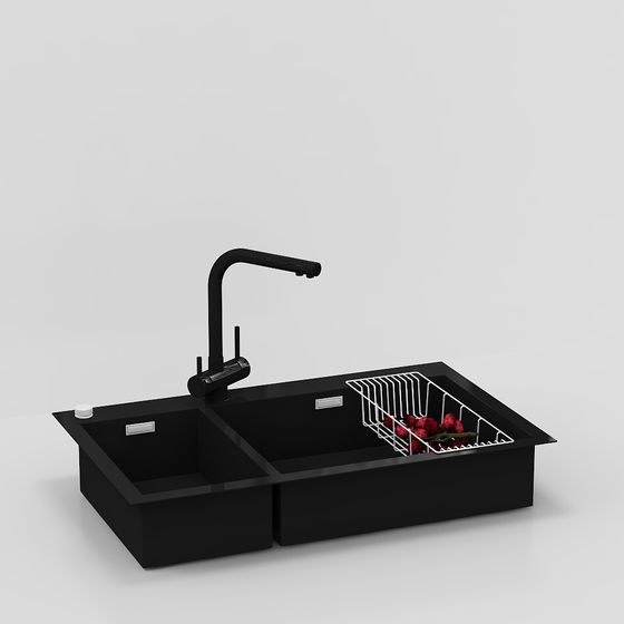 Modern Low-Poly Kitchen Sink 3D model