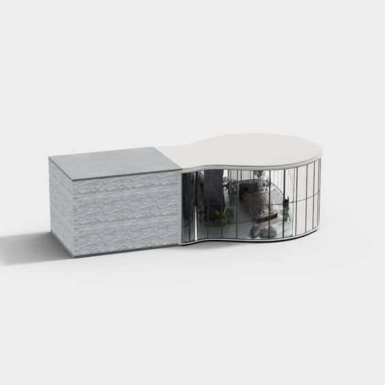 Modern Glass Window Bedroom 3D model