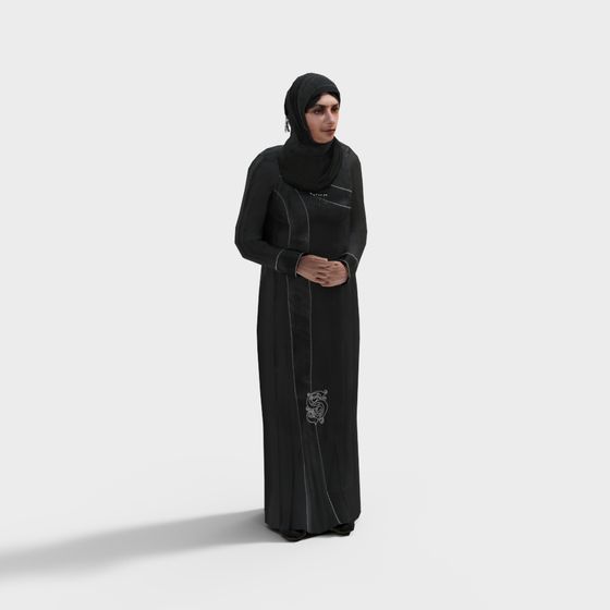 Urban Veil Low-Poly High-Detail Character 3D Model