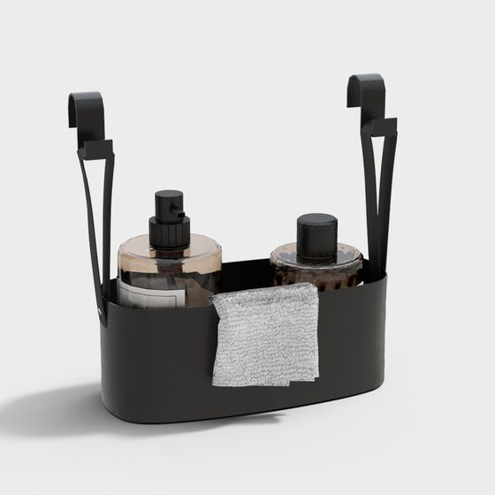 Elegant Low-Polygon Bathroom Storage Rack 3D model