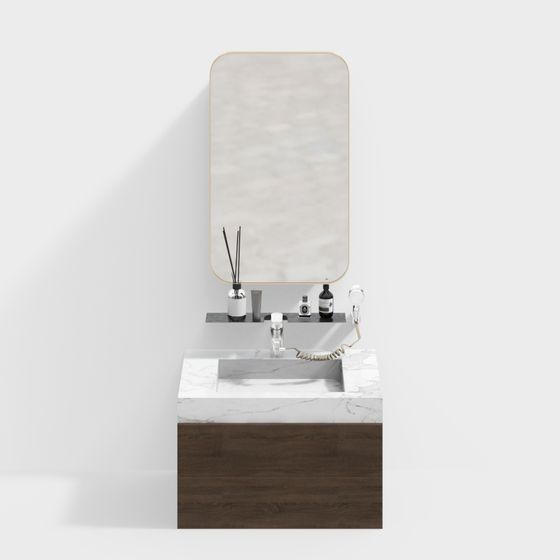 Modern Minimalist Bathroom Vanity 3D model