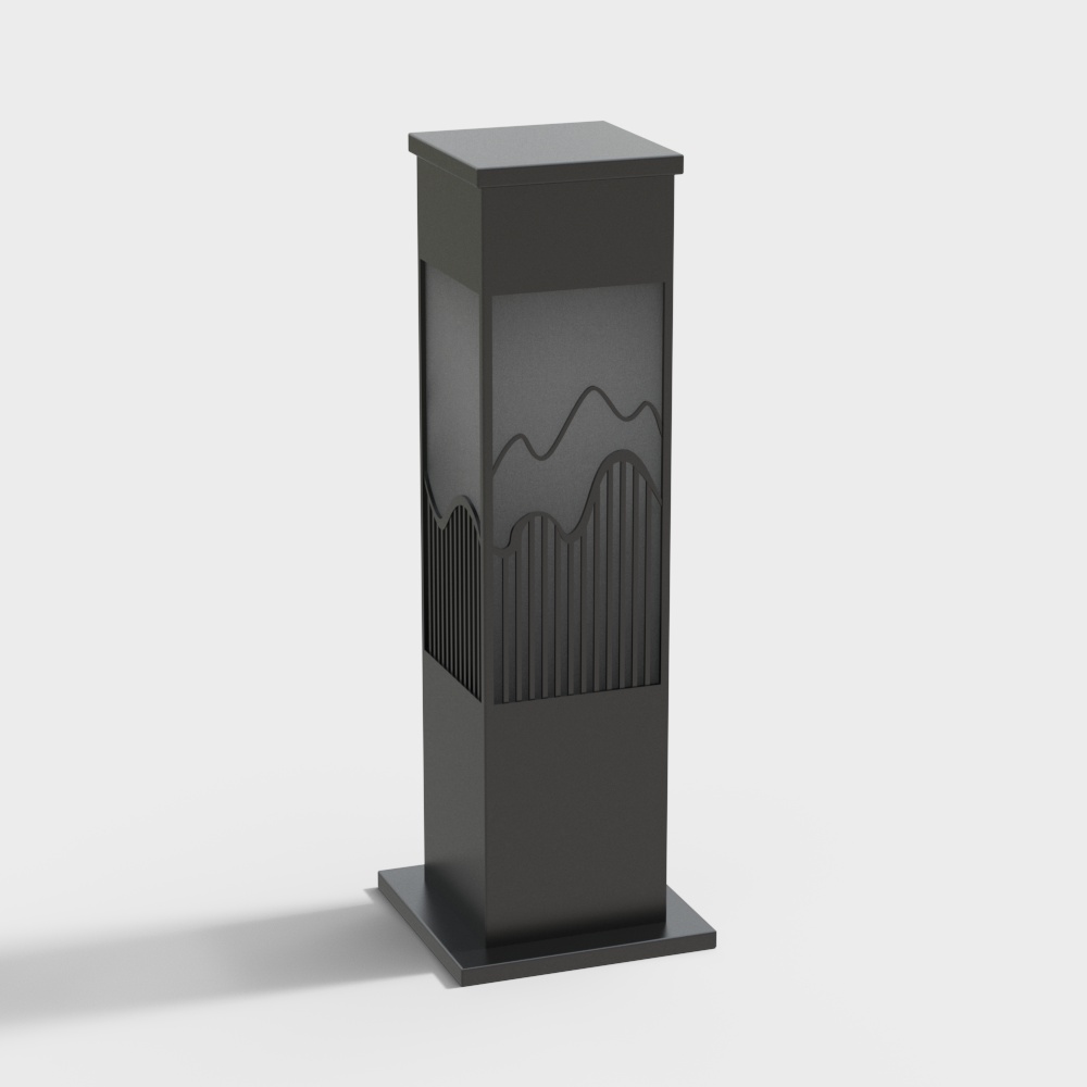 Lampada da Giardino Nera in Stile Cinese Nuovo