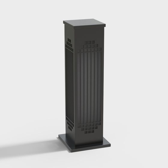 Futuristic Black Low-Poly Column 3D model