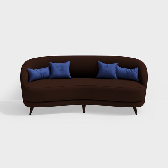 Elegant Curved Sofa 3D model for Modern Interiors