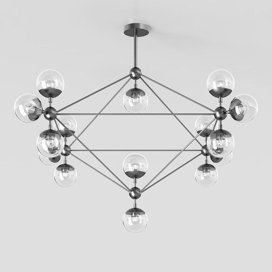 Elegant Geometric Chandelier 3D model
