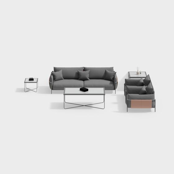 Stylish Modern Sofa Set 3D model for Urban Interiors