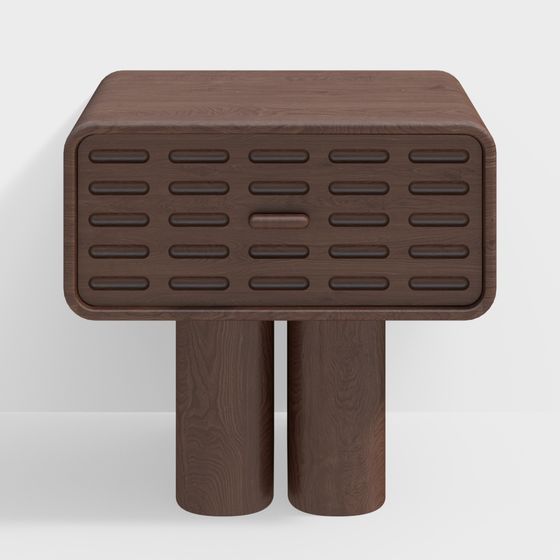 Minimalist Wooden Side Table 3D model