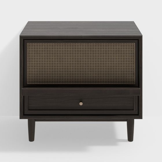 Elegant Low-Poly Nightstand 3D model for Modern Spaces