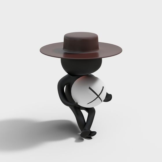 Mister Hat Low Polygon 3D Model