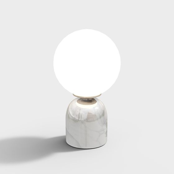 Elegant Marble Globe Table Lamp 3D model