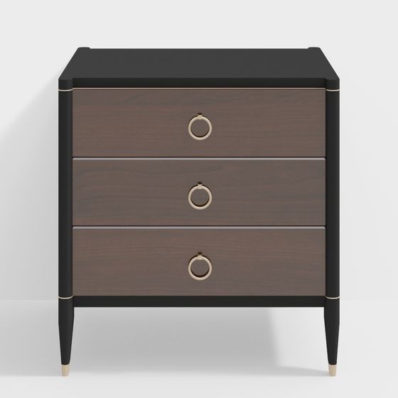 Elegant Low-Poly Bedside Table 3D model