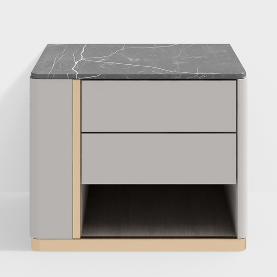 Chic Modern Nightstand 3D model for Contemporary Spaces