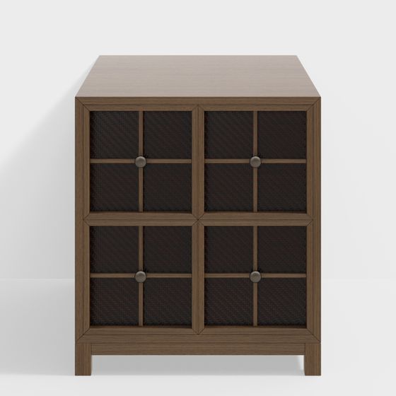 Minimalist Wooden Cabinet 3D model