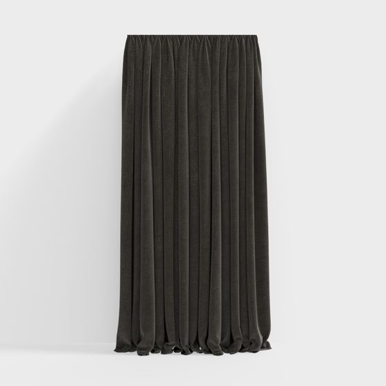 Elegant Pleated Curtain 3D model