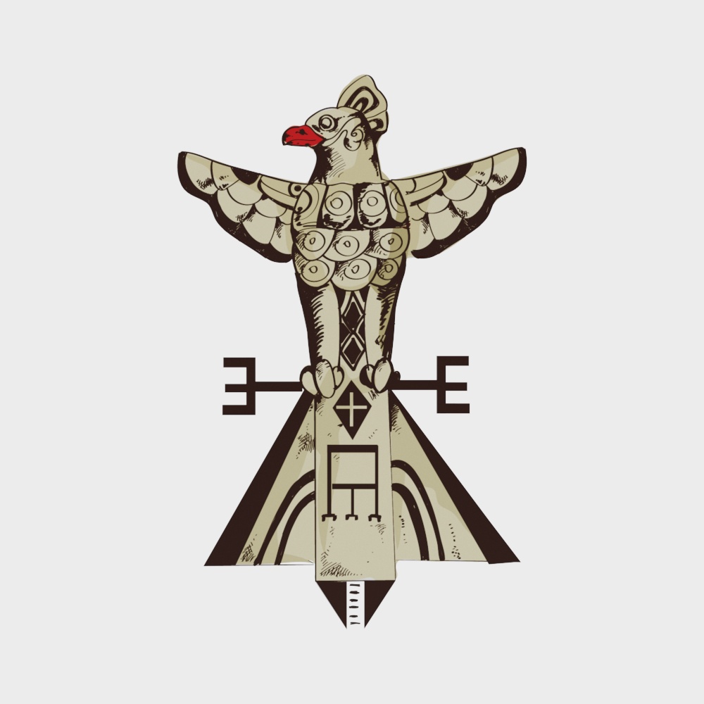 Grande uccello elemento tribale europeo