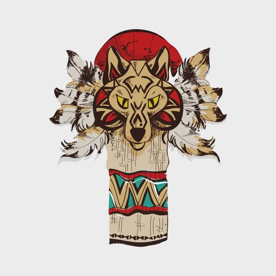 Wolf Totem 3D Model - Unique Low Poly Design