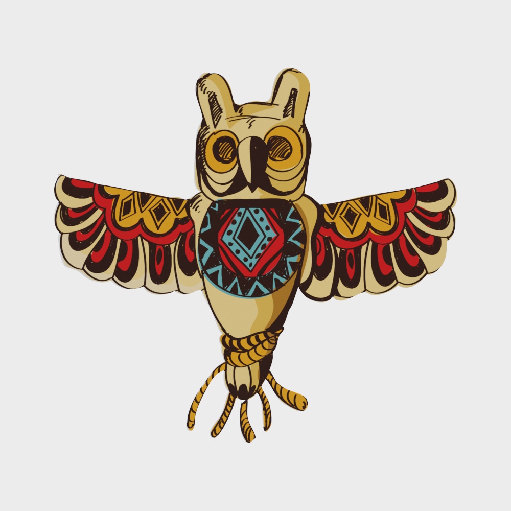 欧州トライバル要素フクロウ