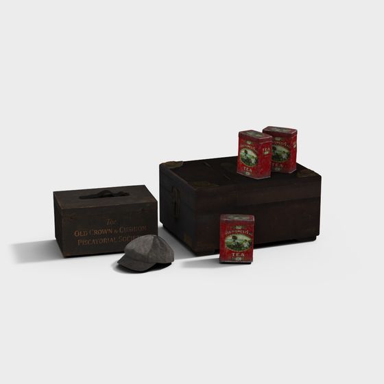 Rustic Tea Box Collection 3D model