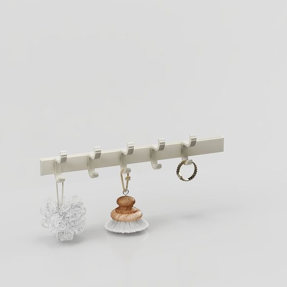 Stylish Bathroom Hook 3D model for Modern Spaces