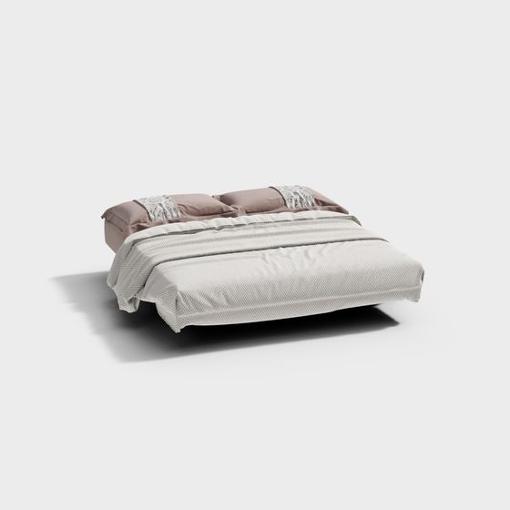 Elegant Low-Poly Bed 3D model for Modern Interiors