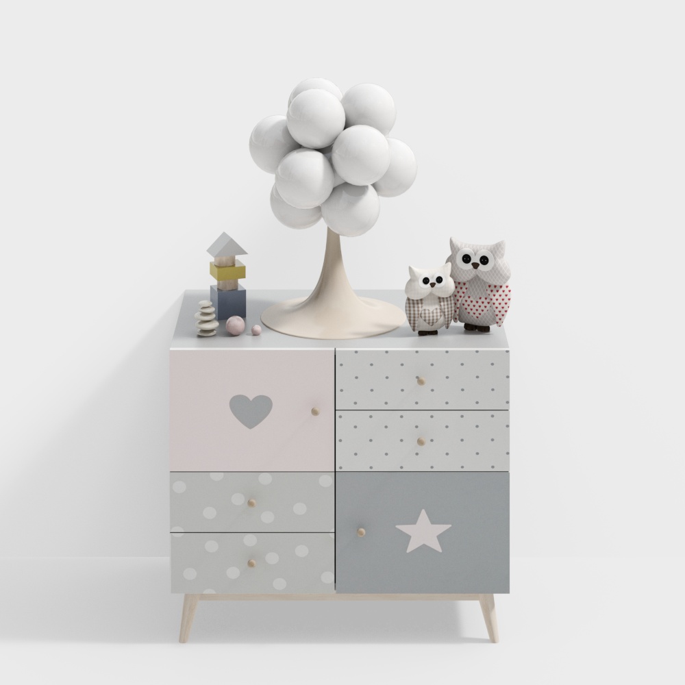 Modern Children's Bedroom Bedside Table