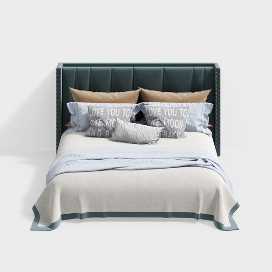 Cozy Retreat - Elegant Low-Polygon Bed 3D model