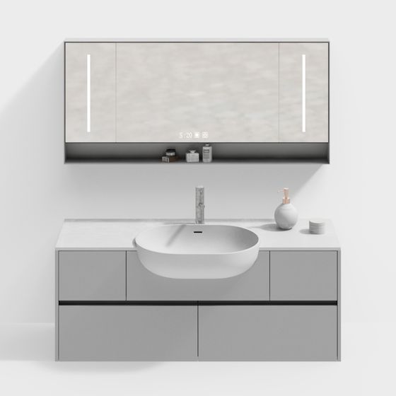Modern Minimalist Bathroom Cabinet 3D model
