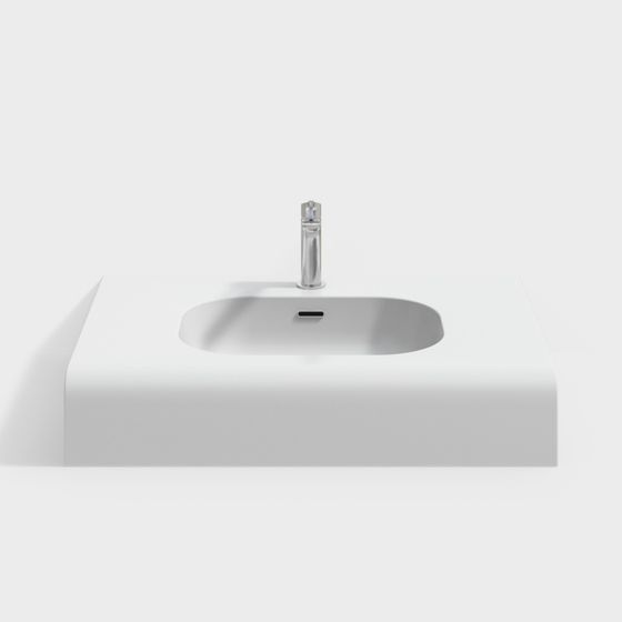 Elegant Low-Poly Bathroom Sink 3D model
