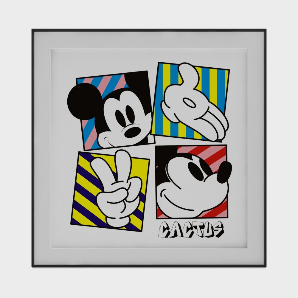 Tranh trang trí hiện đại Mickey Mouse hoạt hình