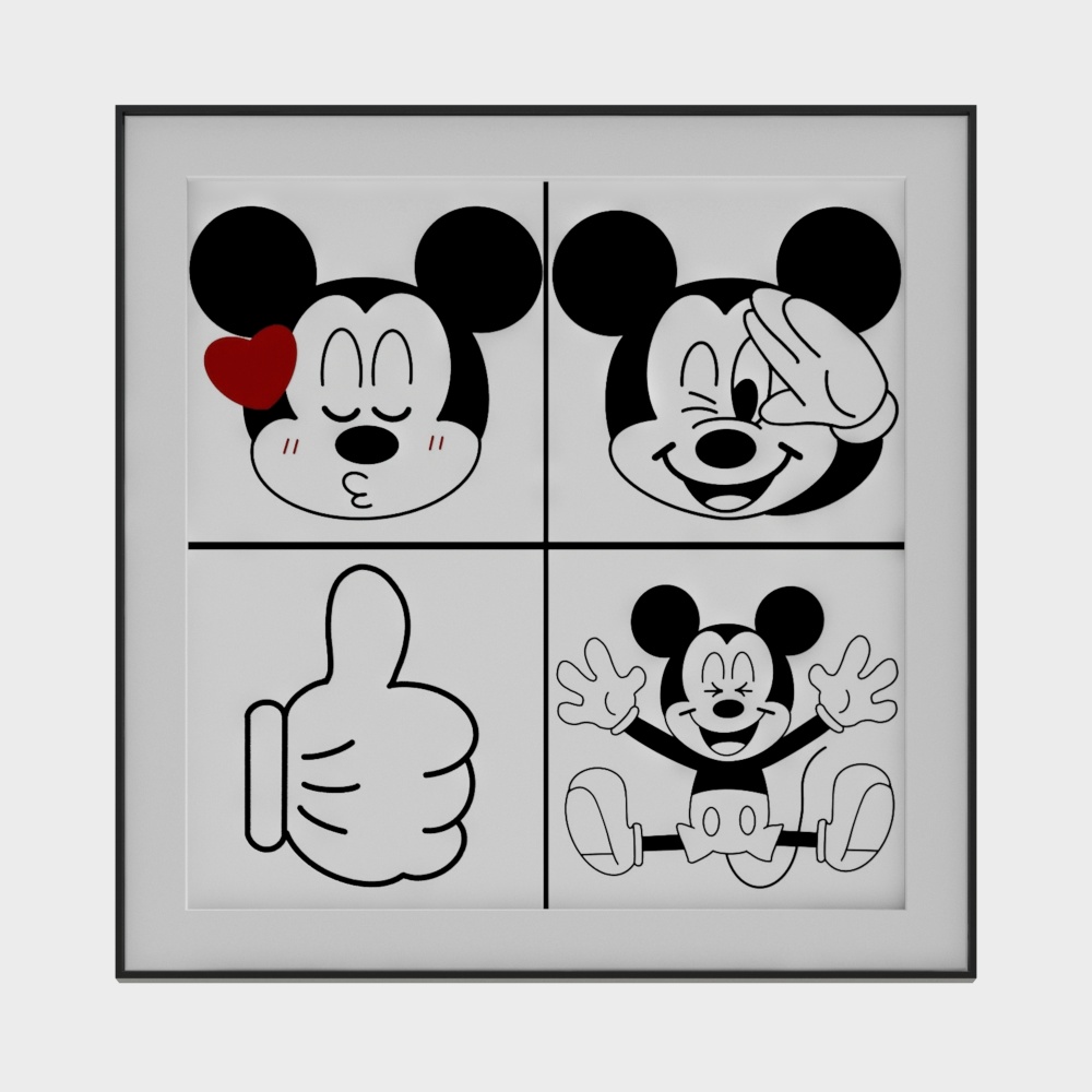 ภาพวาดตกแต่ง Mickey Mouse สมัยใหม่