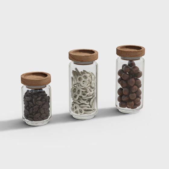 Stylish Storage Jar Set 3D model